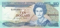 East Caribbean 10 Dollars, (1985-93)